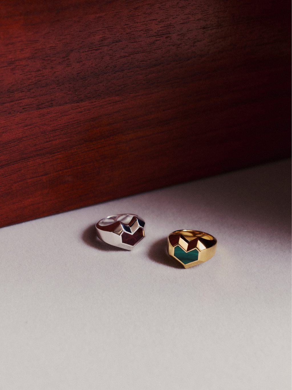 Gold Vermeil Malachite ring - Daryl | No More Nobody